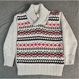 Gymboree Kids Gray Fair Isle Cowl Neck Sweater Size‎ XS (4)Cotton